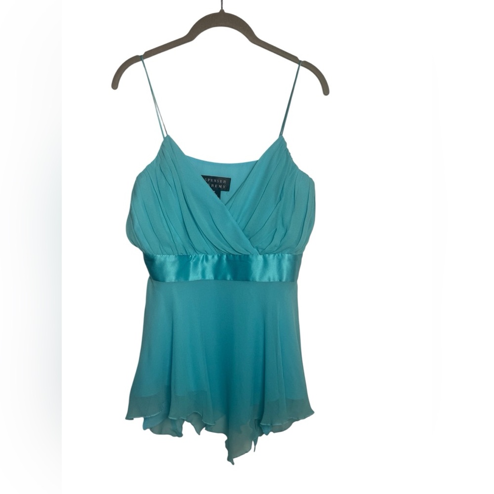 Vtg Y2K 90's 100% Silk Babydoll Tank Top Womens M Fairy Coquette Romantic
